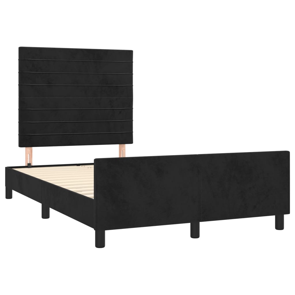 Bettgestell ohne Matratze Schwarz 120x200 cm Samt