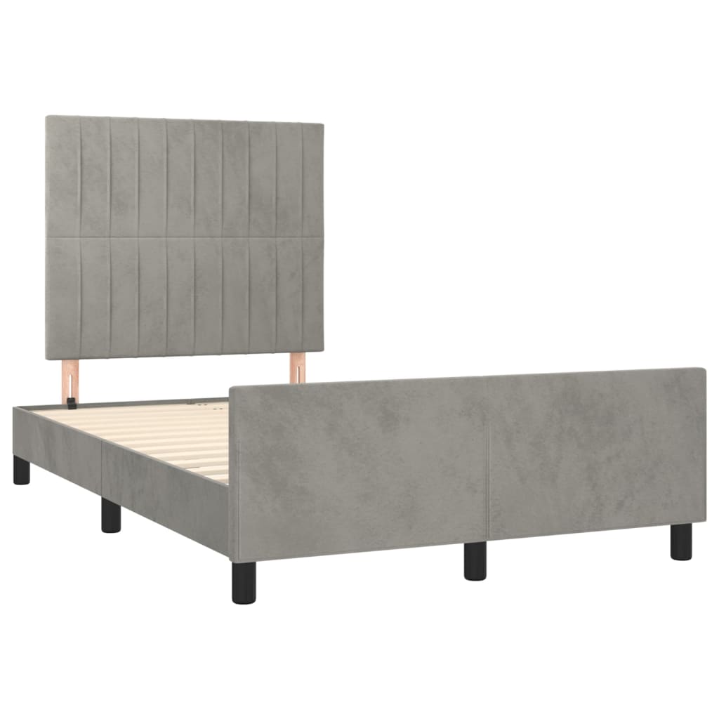 Bettgestell ohne Matratze Hellgrau 120x200 cm Samt