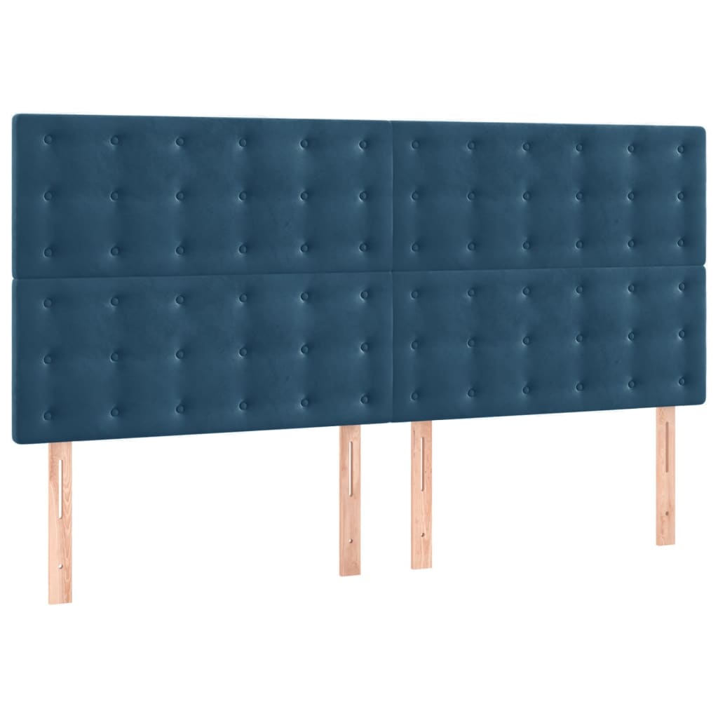 Bettgestell ohne Matratze Dunkelblau 140x190 cm Samt