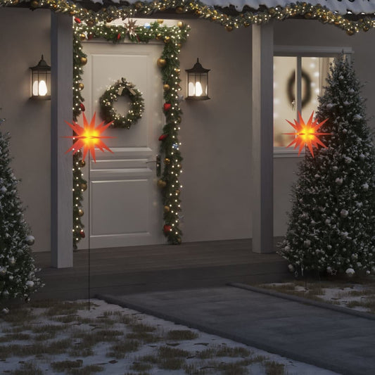 LED Christmas star with ground spike foldable red 57 cm