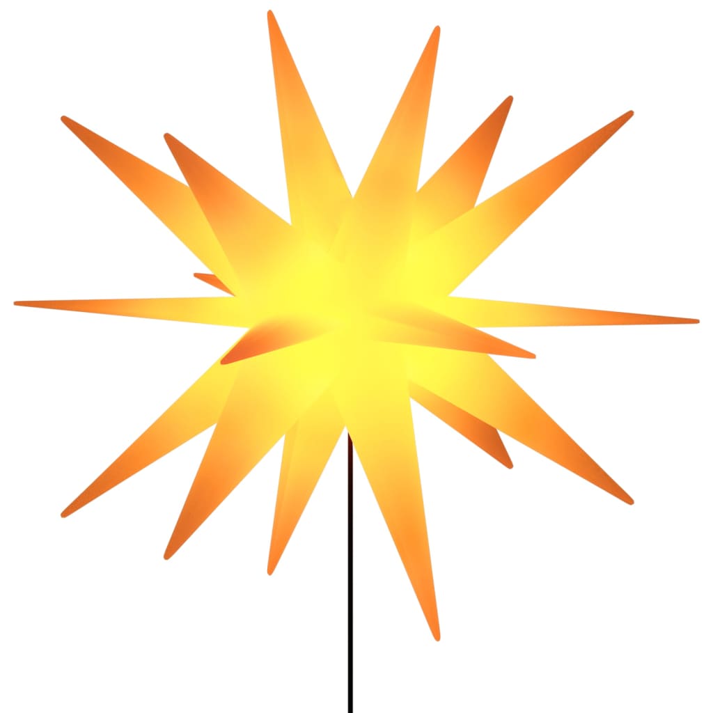 LED Christmas star with ground spike foldable yellow 57 cm