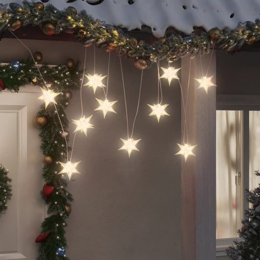LED poinsettia with 10 LEDs white 10 cm