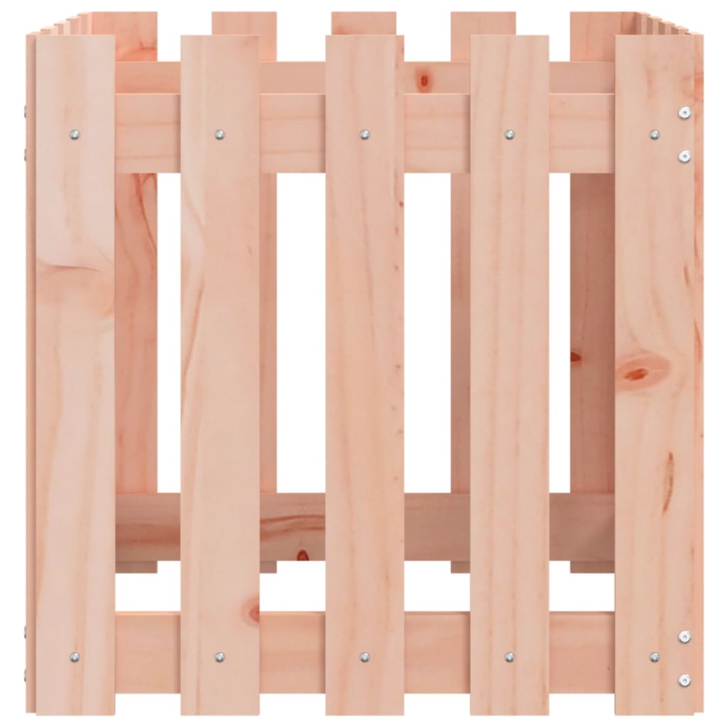 Plant pot picket fence design 50x50x50 cm solid Douglas fir wood
