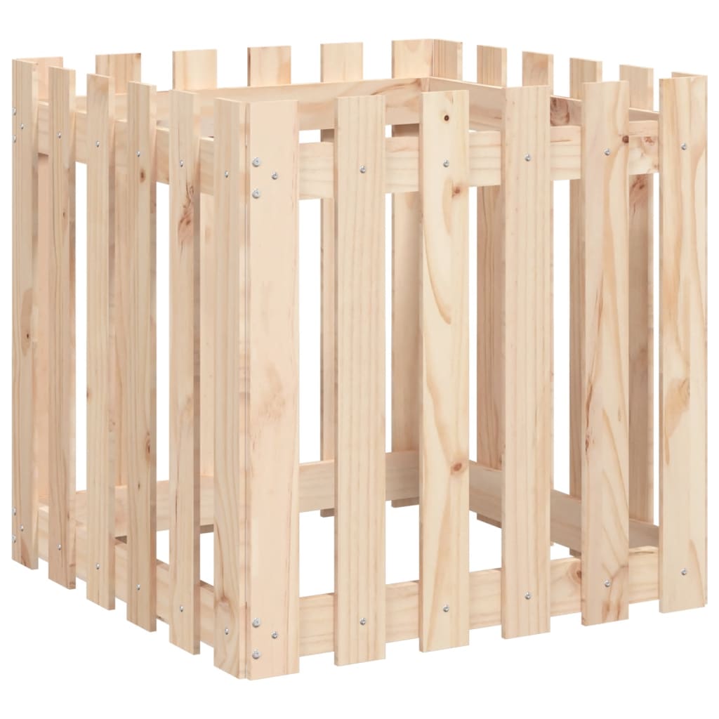 Cache-pot design palissade 60x60x60 cm bois de pin massif