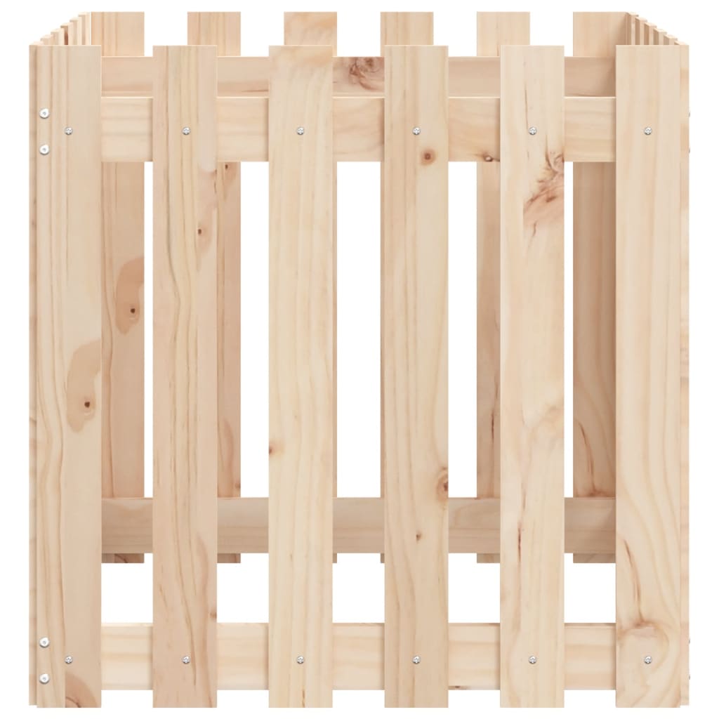 Cache-pot design palissade 60x60x60 cm bois de pin massif