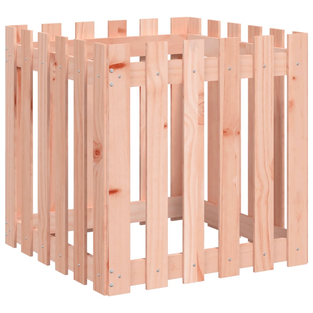Plant pot picket fence design 60x60x60 cm solid Douglas fir wood
