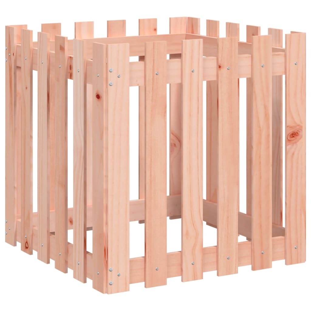 Plant pot picket fence design 60x60x60 cm solid Douglas fir wood