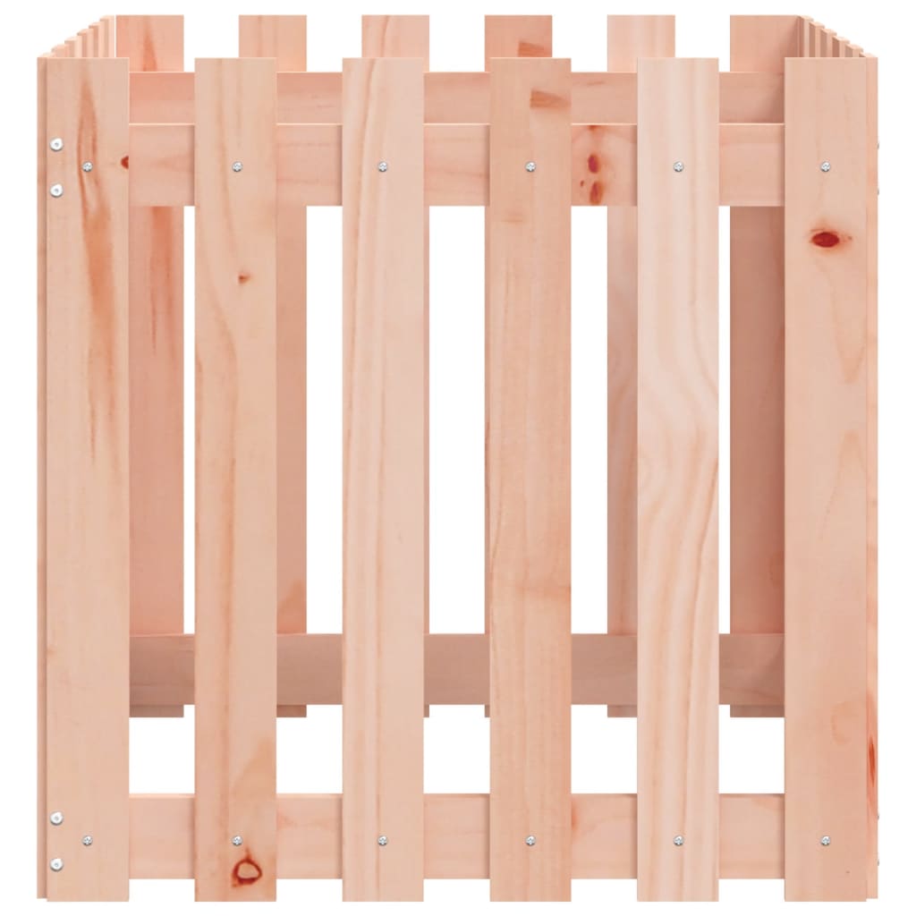 Plant pot picket fence design 60x60x60 cm solid Douglas fir wood