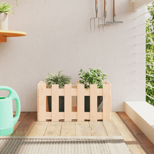 Pot de fleurs design palissade 60x30x30 cm bois de pin massif