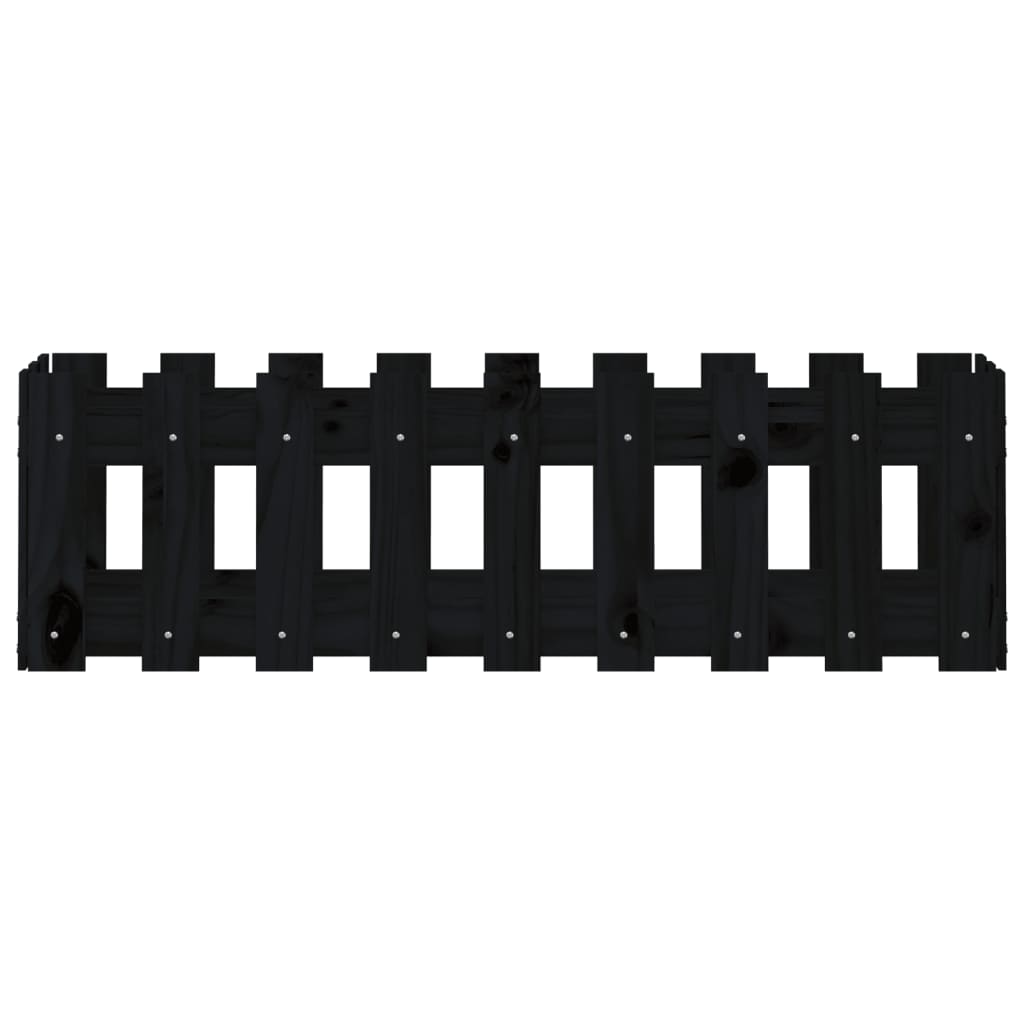 Raised bed slatted design black 100x30x30 cm solid pine wood