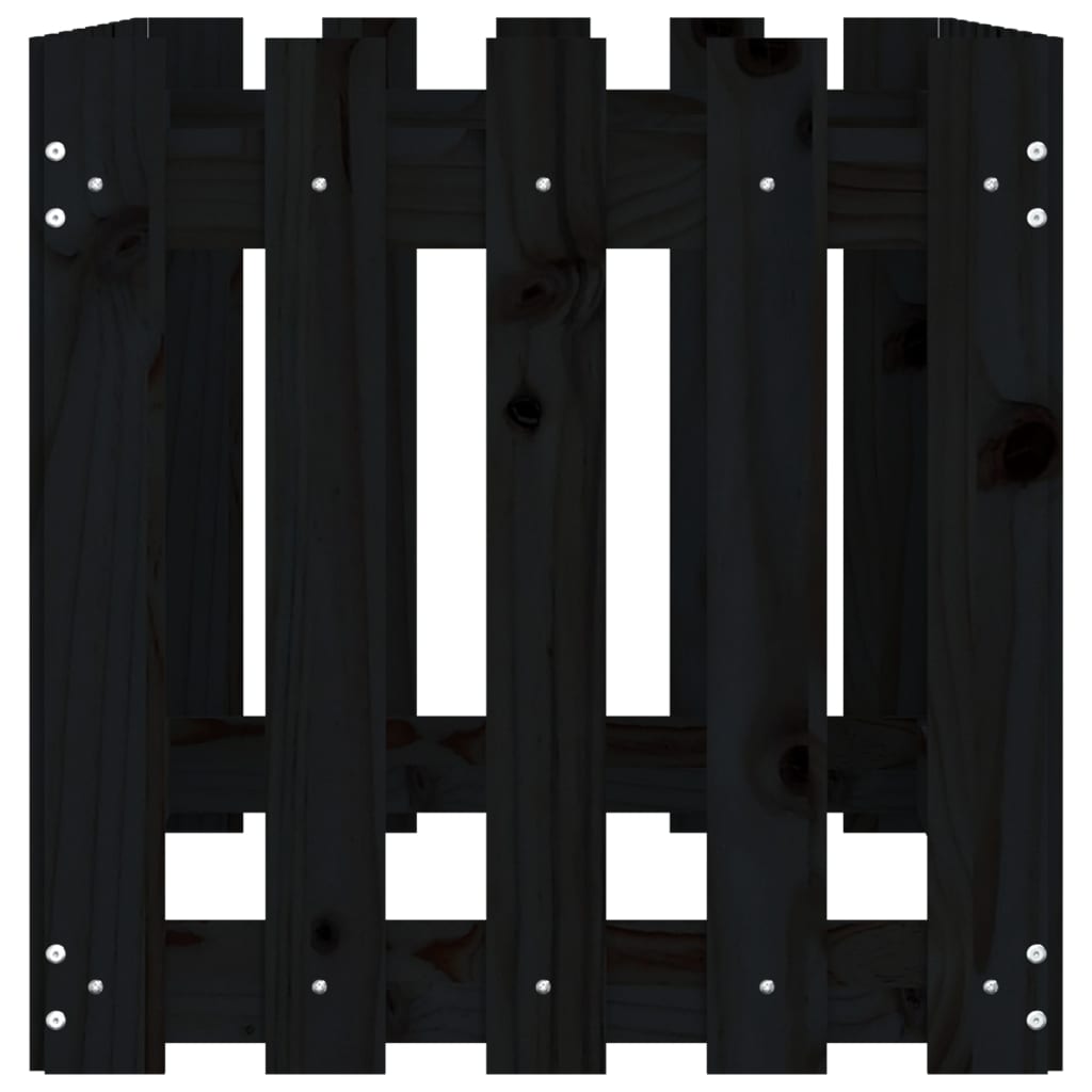 Raised bed slatted design black 100x50x50 cm solid pine wood