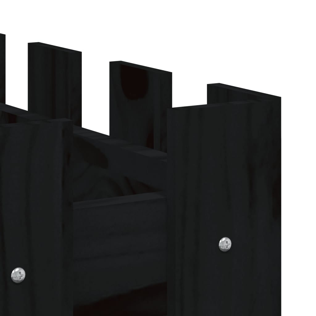 Raised bed slatted design black 100x50x50 cm solid pine wood