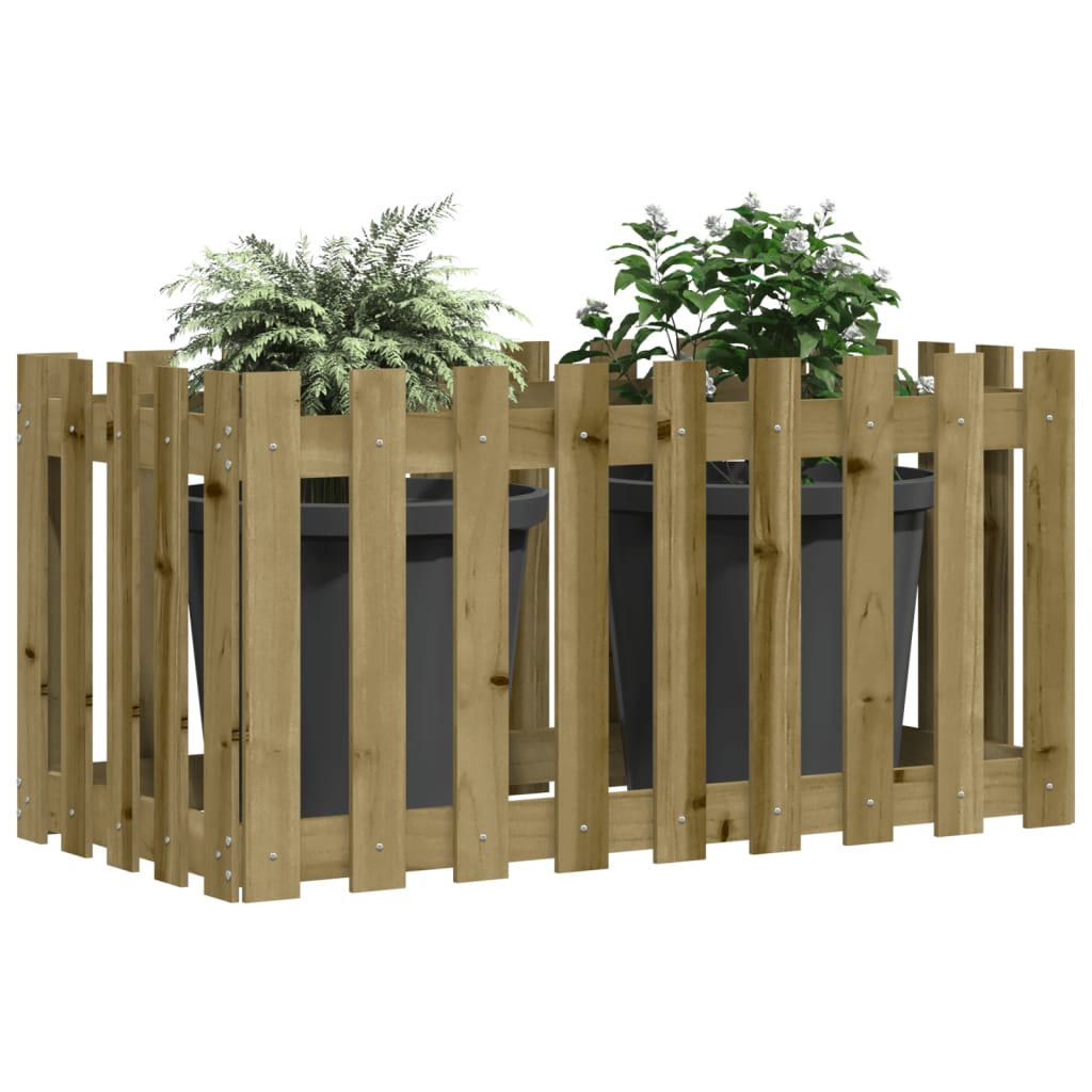 Clôture surélevée design 100x50x70 cm bois de pin imprégné