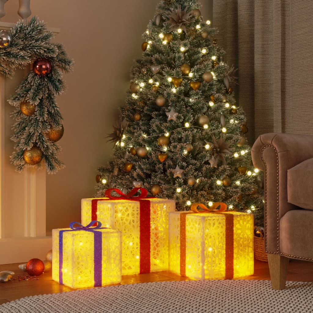 Coffrets cadeaux lumineux 3 pièces 64 LED blanc chaud