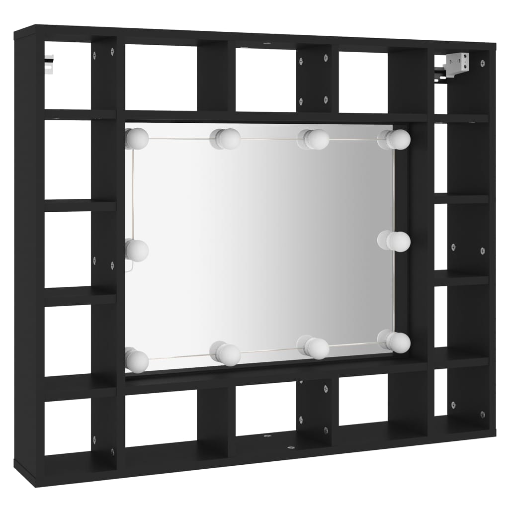 LED-Spiegelschrank Schwarz 91x15x76,5 cm