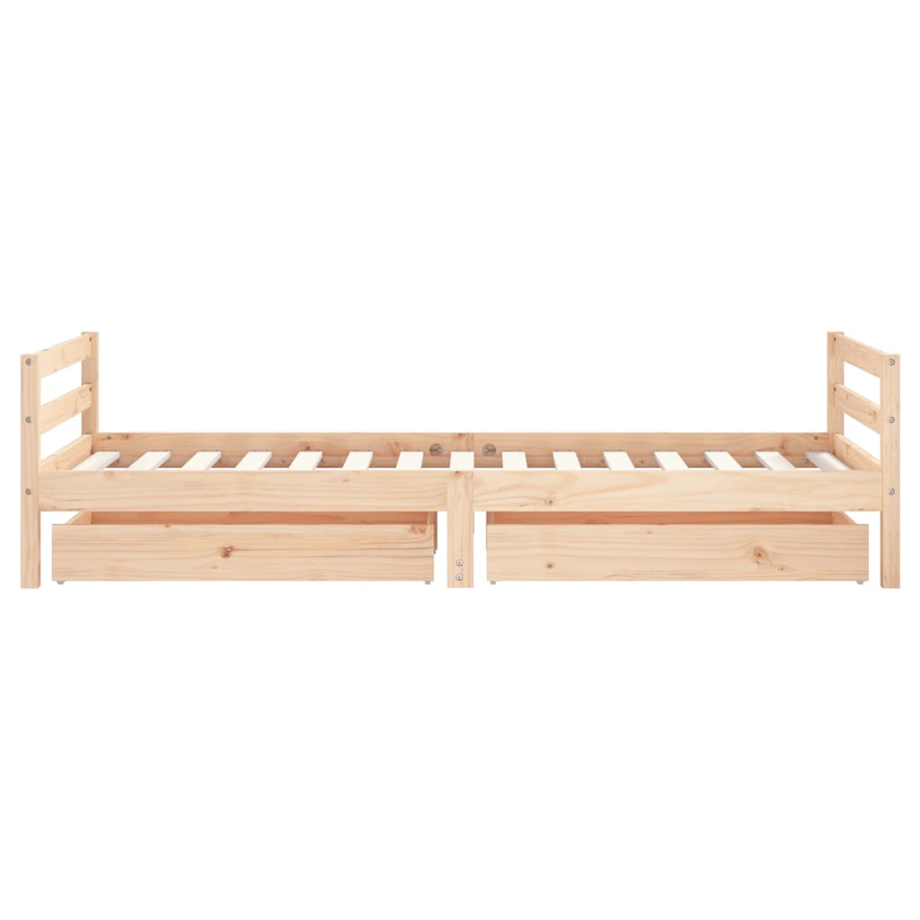 Children's bed with drawers 90x190 cm solid pine wood
