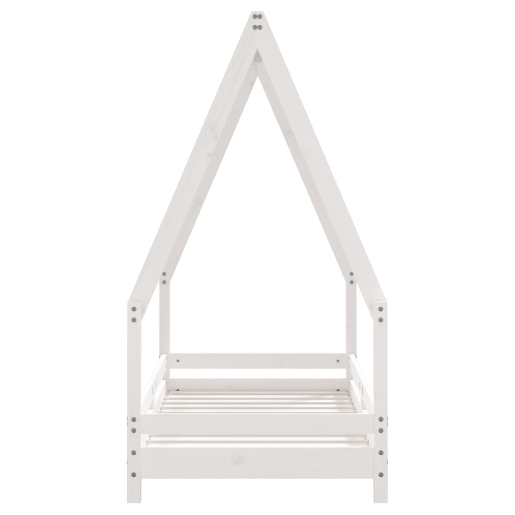 Children's bed white 70x140 cm solid pine wood