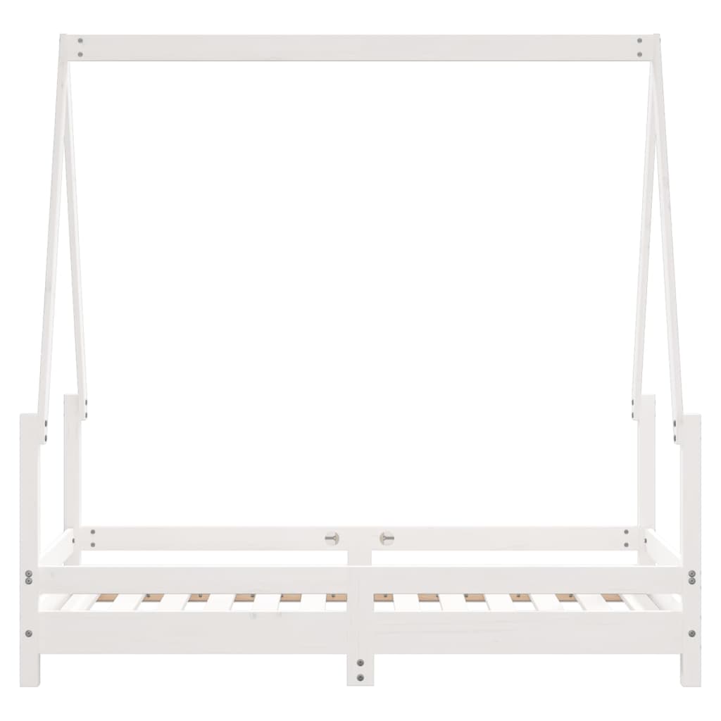 Children's bed white 70x140 cm solid pine wood
