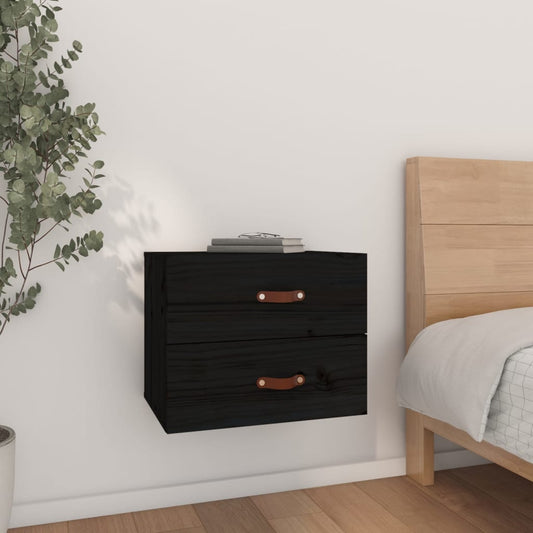 Wall bedside table black 50x36x40 cm