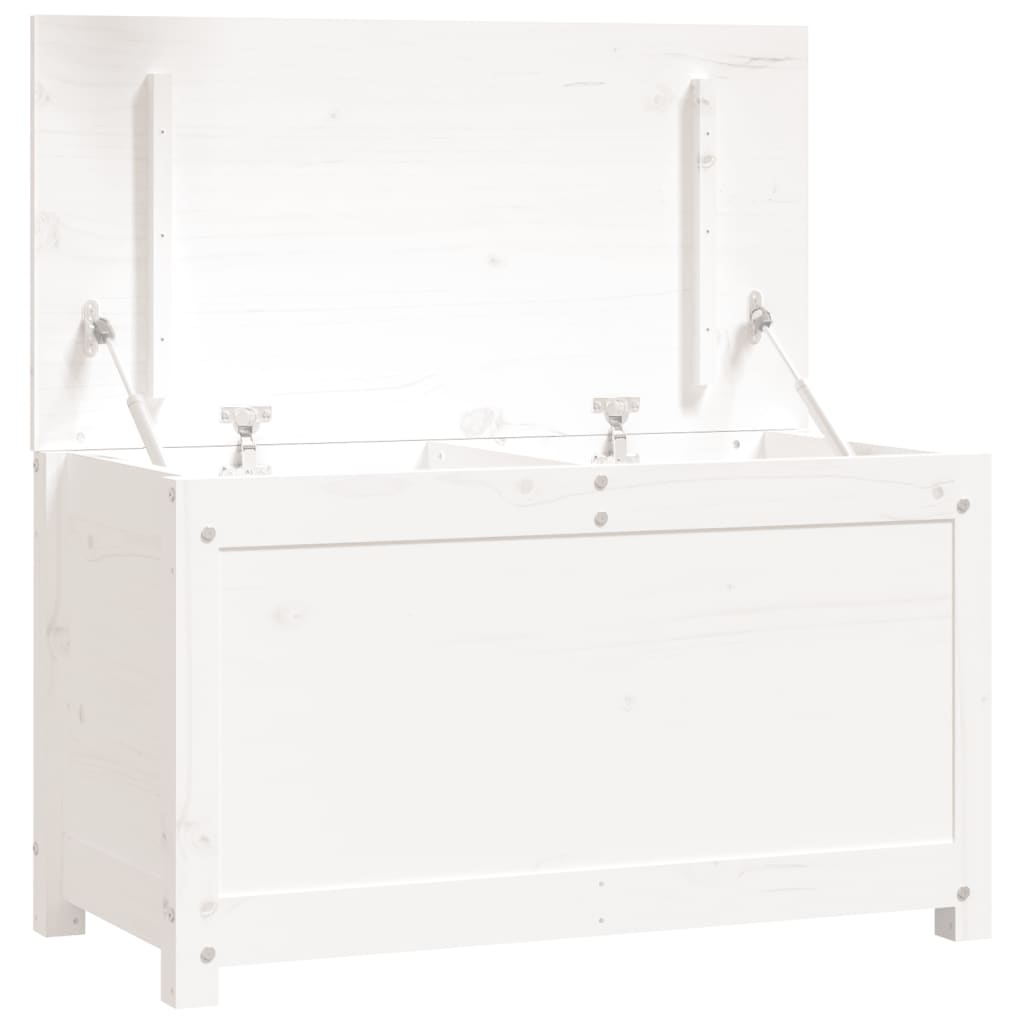 Coffre blanc 80x40x45,5 cm en bois de pin massif