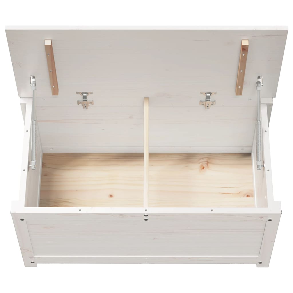 Coffre blanc 80x40x45,5 cm en bois de pin massif