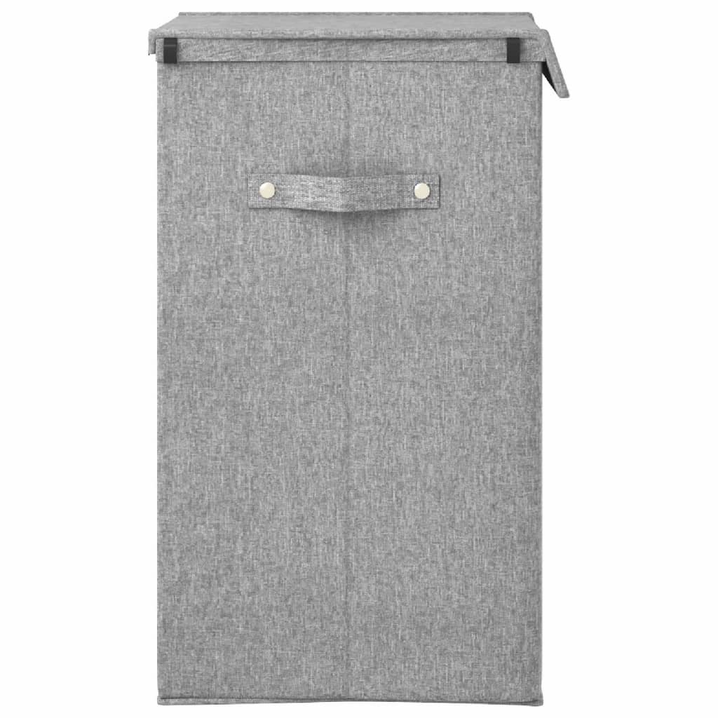 Foldable laundry basket gray 51x34.5x59 cm imitation linen fabric
