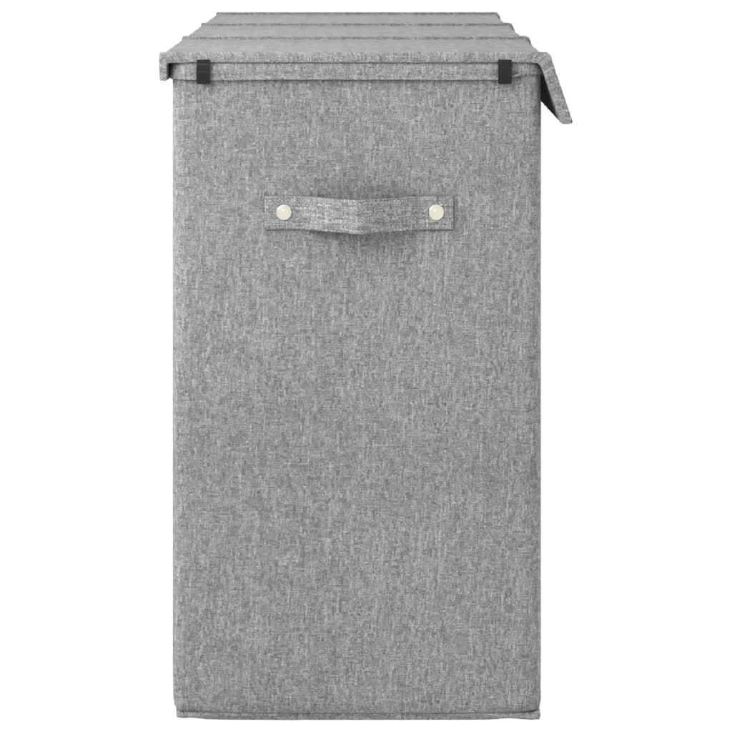 Panier à linge pliable gris 64,5x34,5x59 cm tissu imitation lin