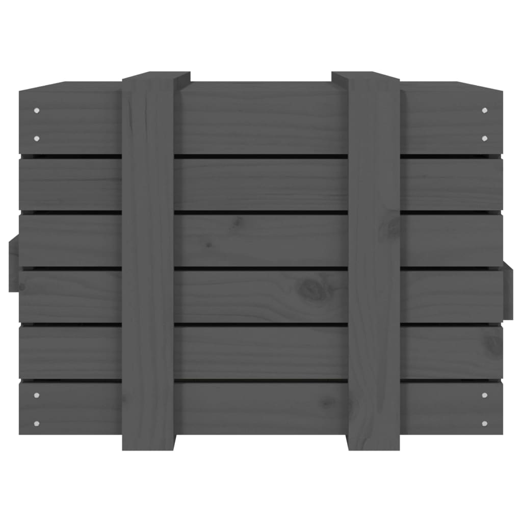 Coffre gris 58x40,5x42 cm en bois de pin massif