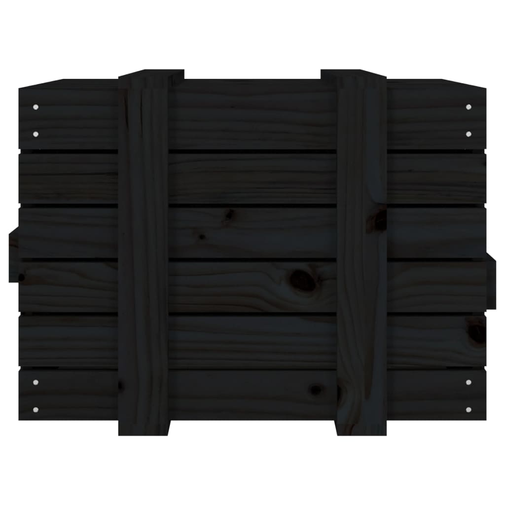 Chest black 58x40.5x42 cm solid pine wood