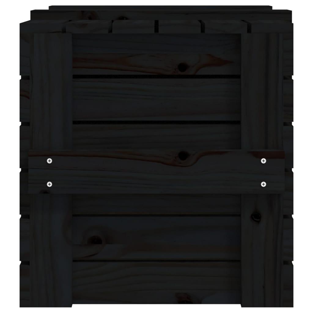 Chest black 58x40.5x42 cm solid pine wood