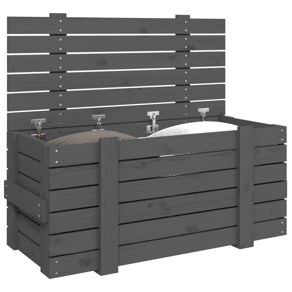 Coffre gris 91x40,5x42 cm en bois de pin massif