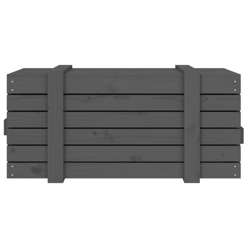 Coffre gris 91x40,5x42 cm en bois de pin massif