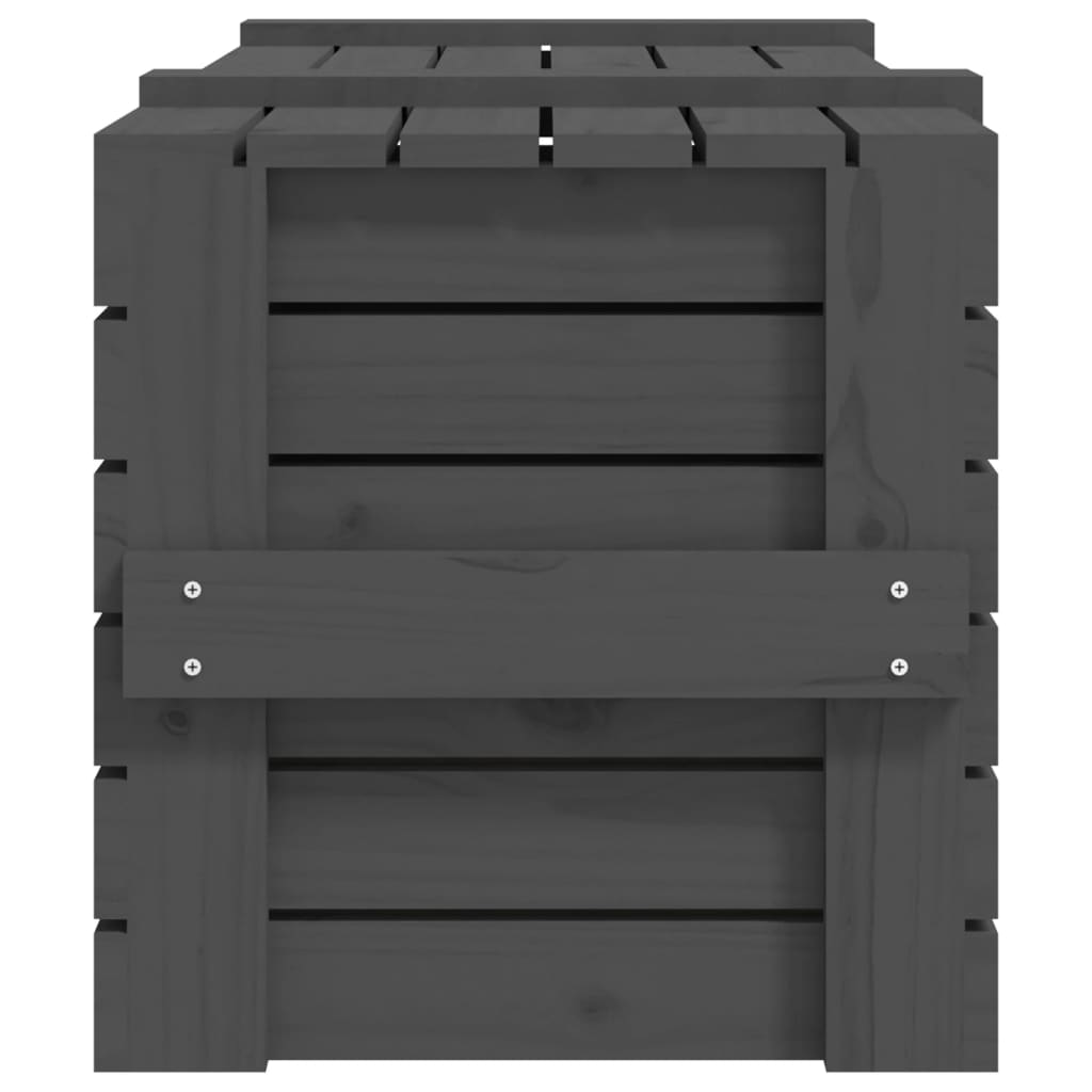 Coffre gris 91x40,5x42 cm en bois de pin massif