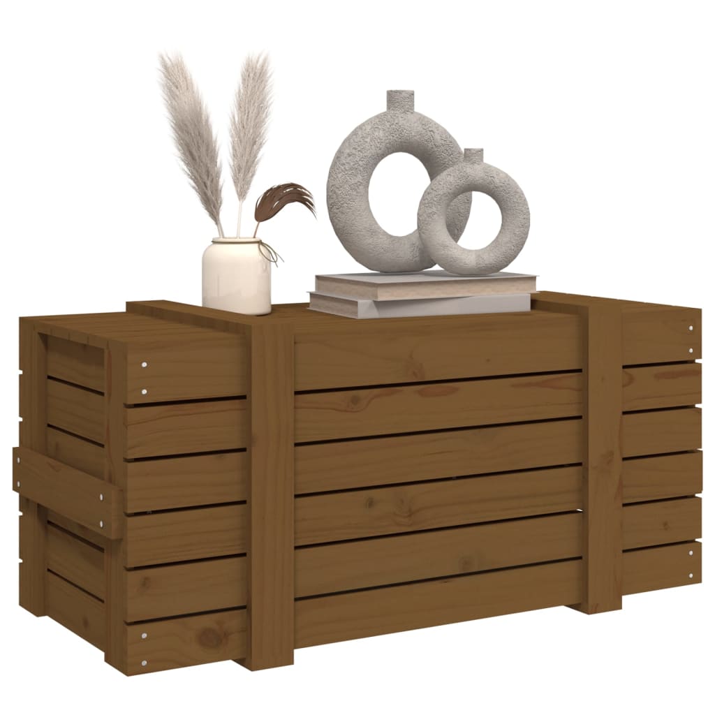 Chest honey brown 91x40.5x42 cm solid pine wood