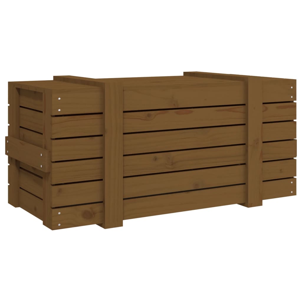 Chest honey brown 91x40.5x42 cm solid pine wood