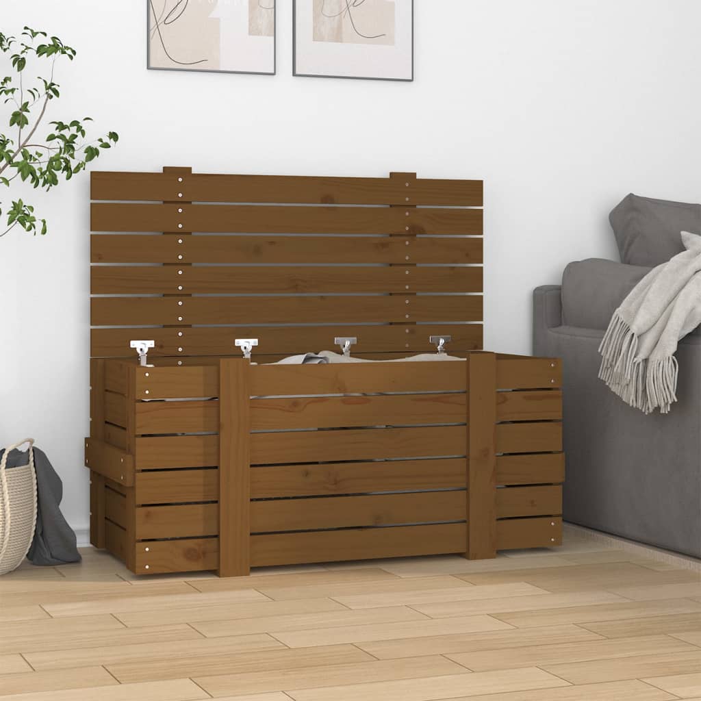 Chest honey brown 91x40.5x42 cm solid pine wood