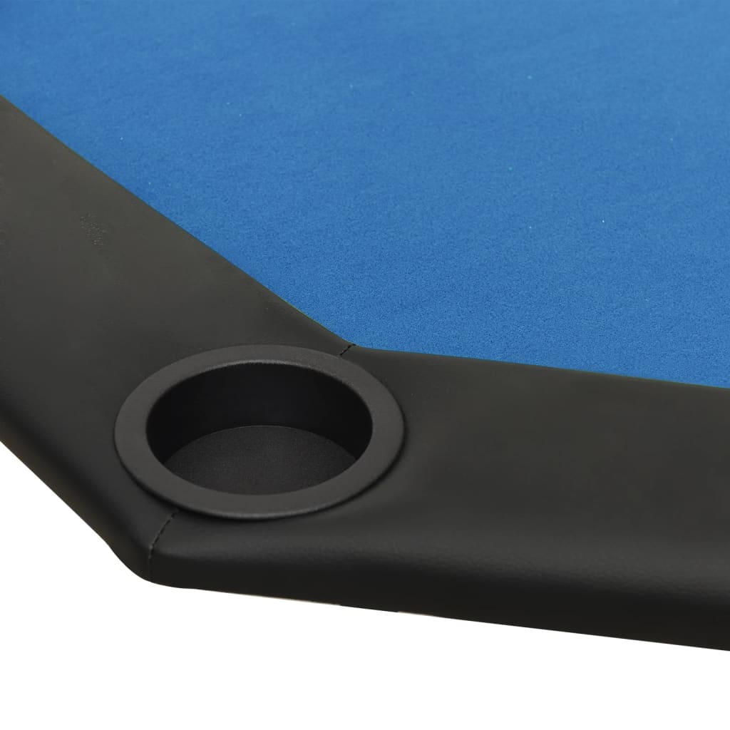 Poker table foldable 8 players blue 108x108x75 cm