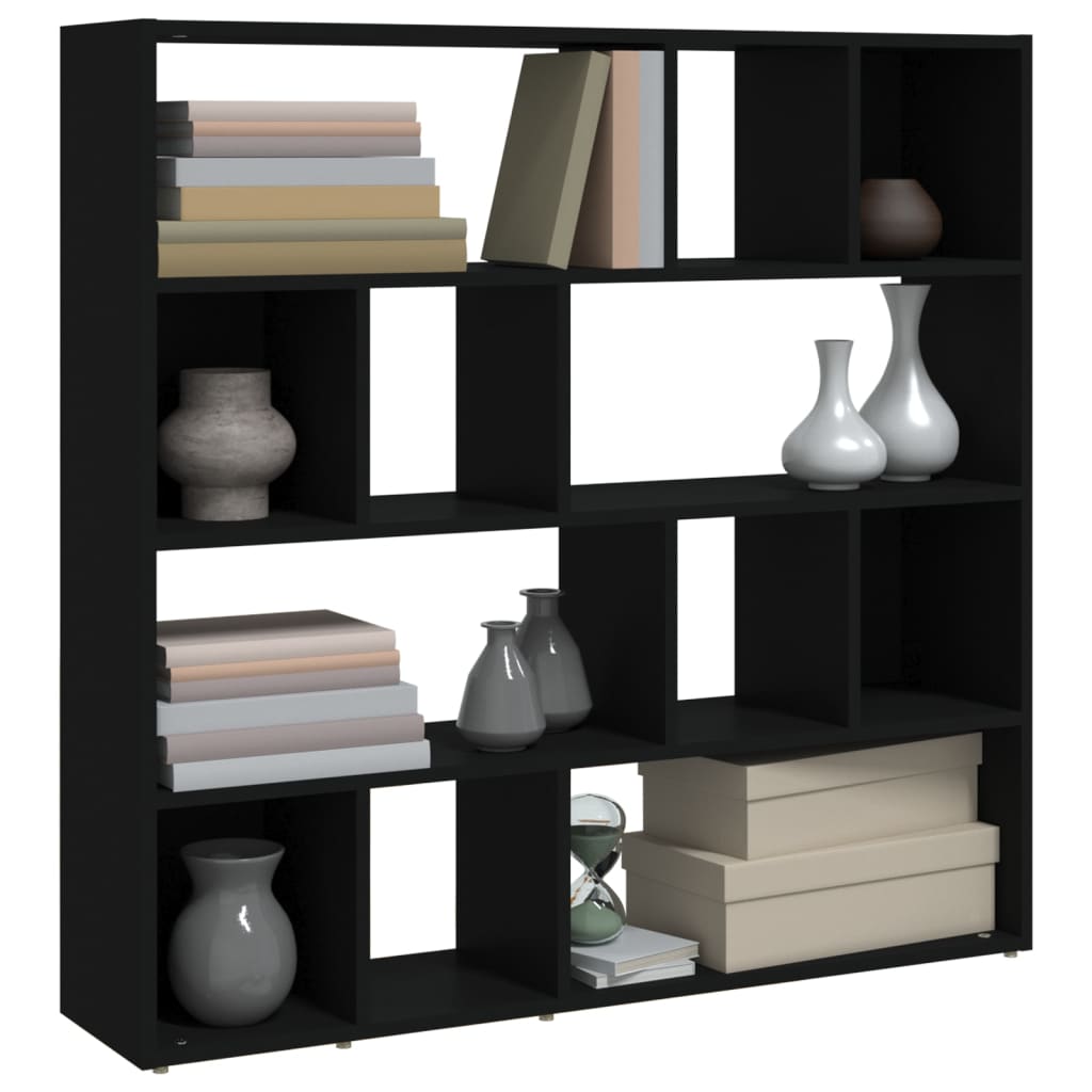 Bibliothèque/séparateur de pièce noir 105x24x102 cm