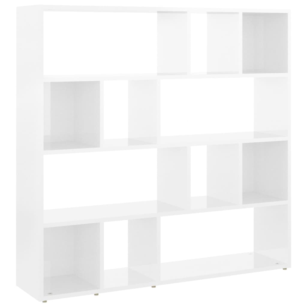 Bibliothèque/séparateur de pièce blanc brillant 105x24x102 cm
