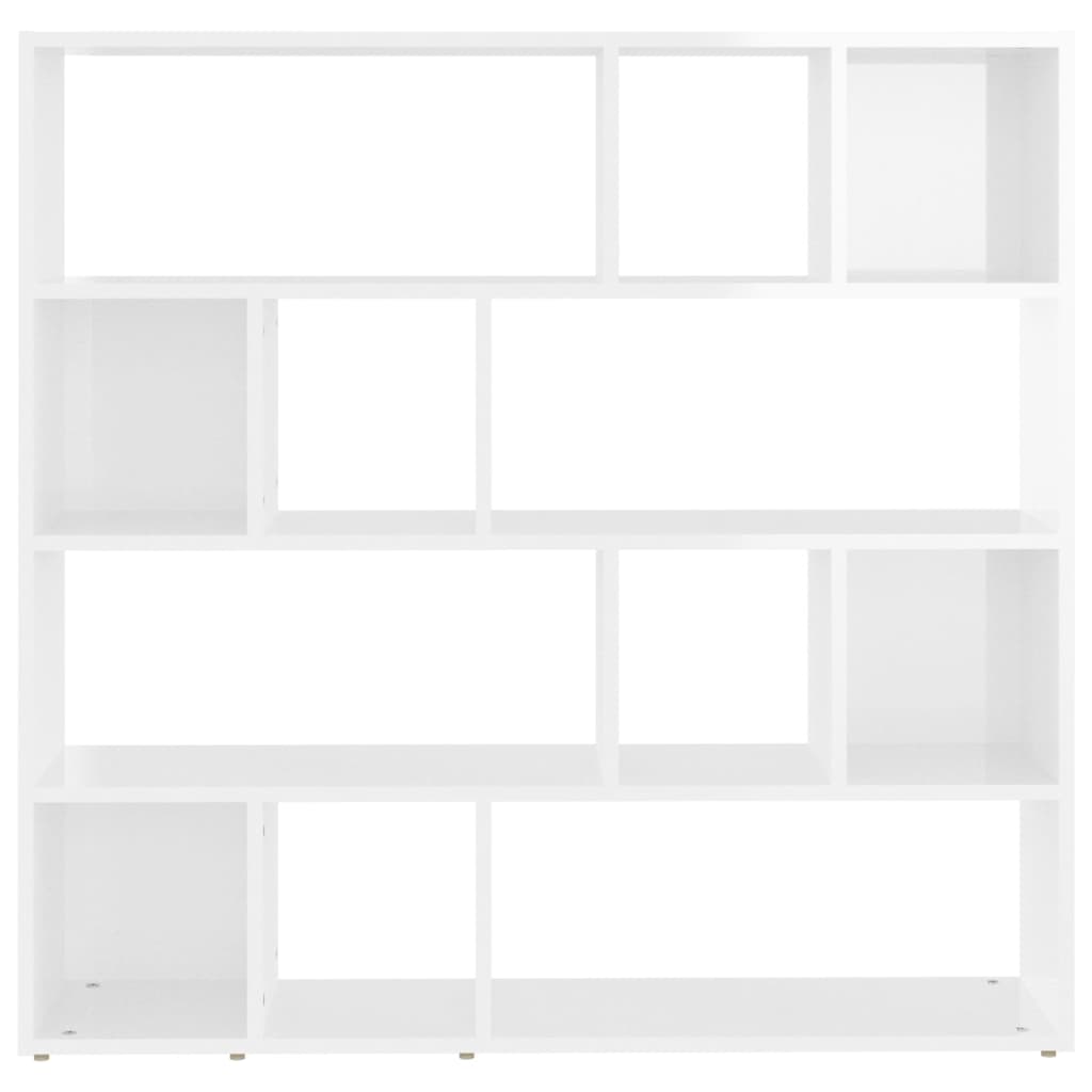 Bibliothèque/séparateur de pièce blanc brillant 105x24x102 cm