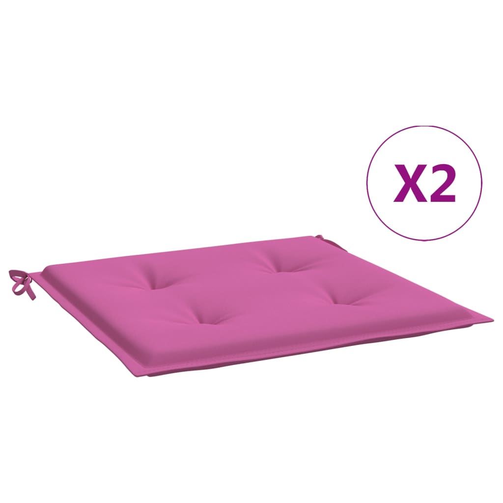 Garden chair cushions 2 pieces pink 40x40x3 cm fabric