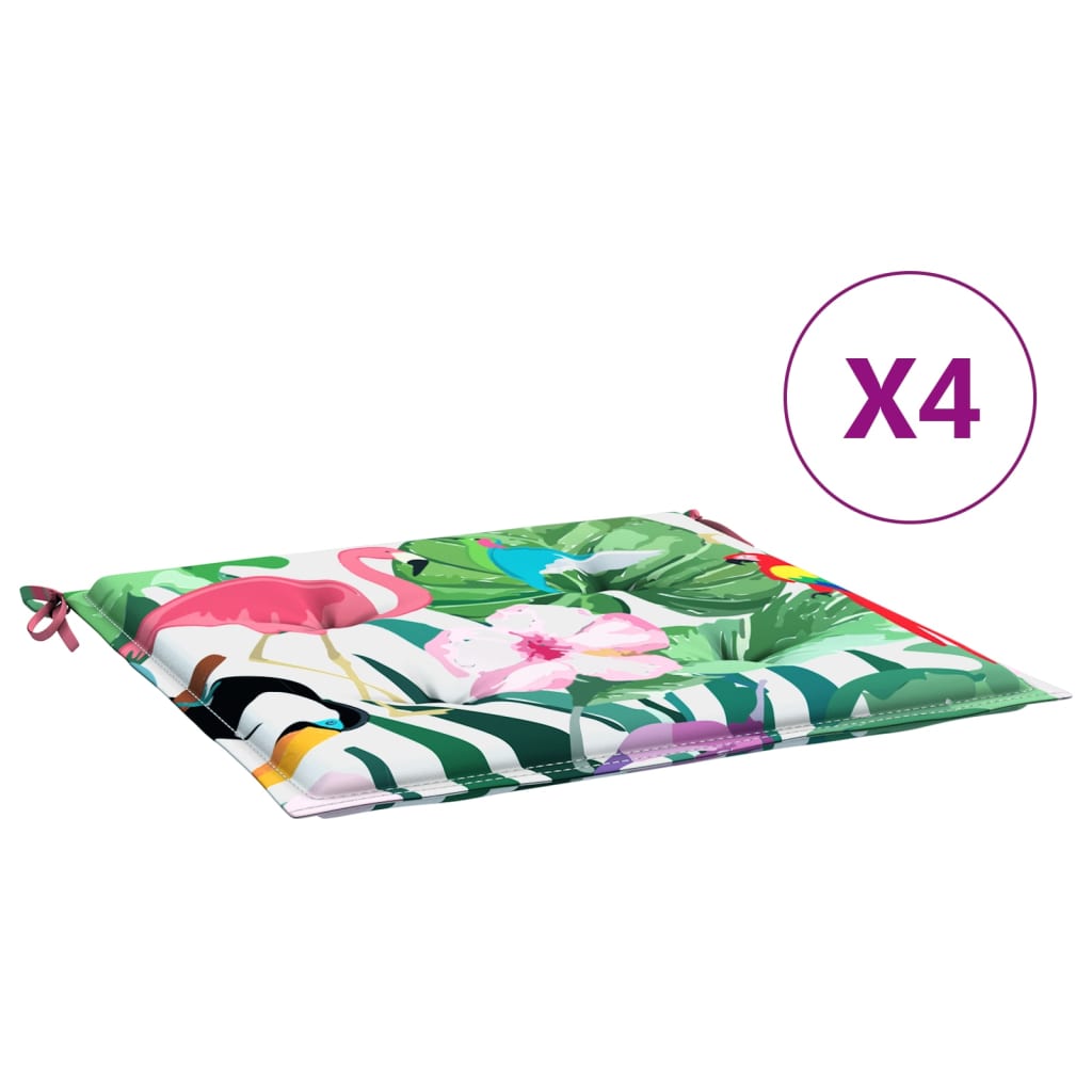 Gartenstuhl-Kissen 4 Stk. Mehrfarbig 50x50x4 cm Stoff