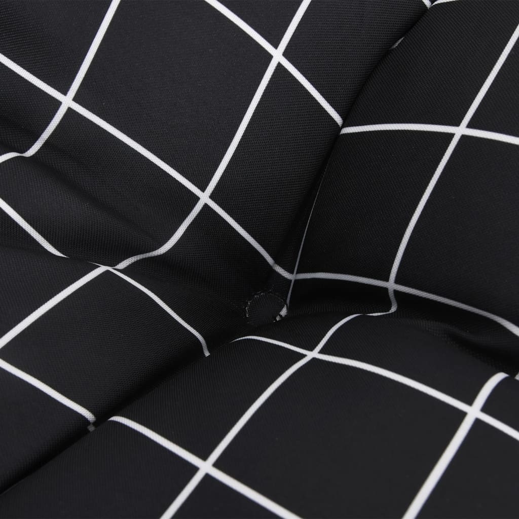 Coussins de chaise 6 pcs Tissu à carreaux noir 40x40x7 cm