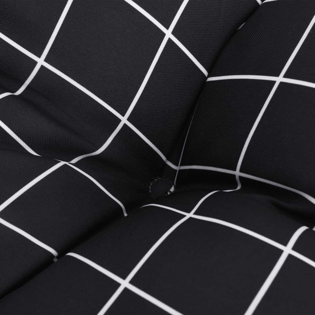 Coussins de chaise 6 pcs Tissu à carreaux noir 40x40x7 cm
