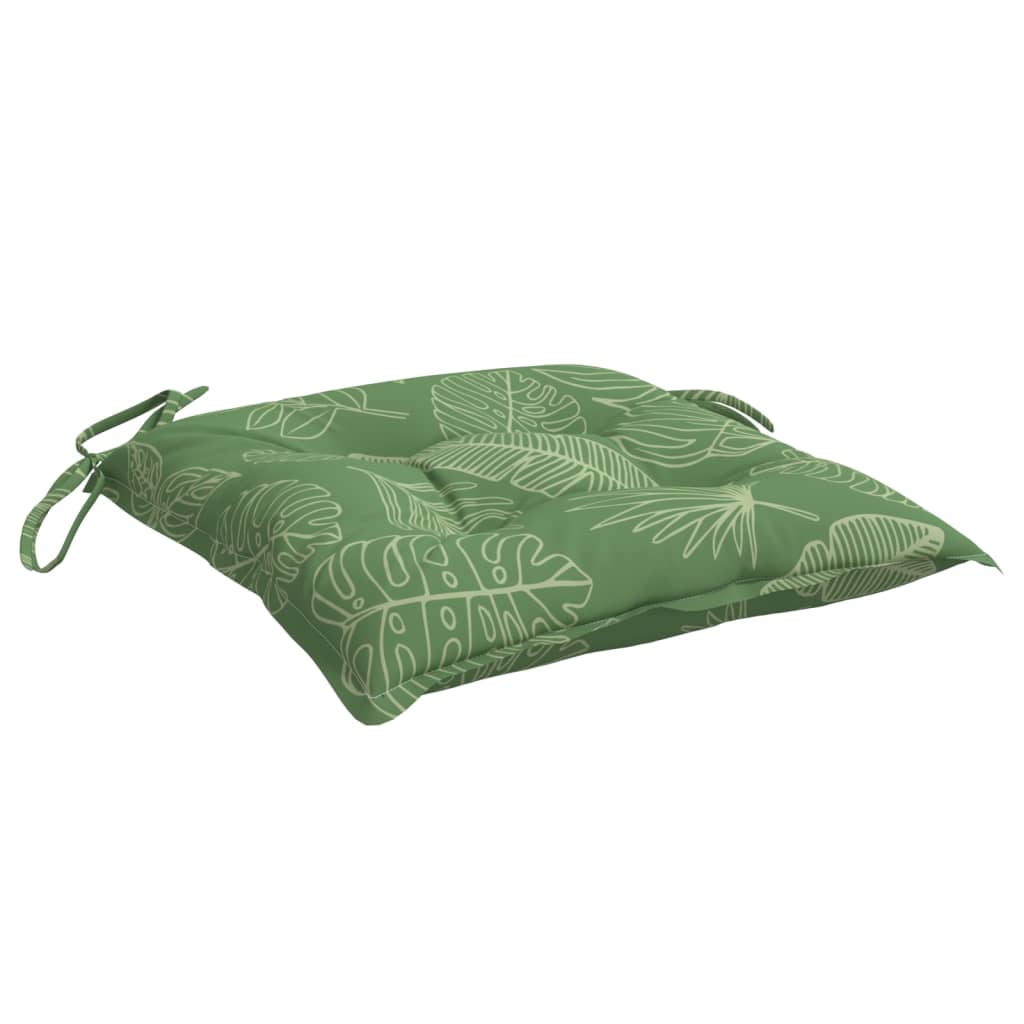 Coussins de chaise 4 pièces Motif feuilles 50x50x7 cm tissu