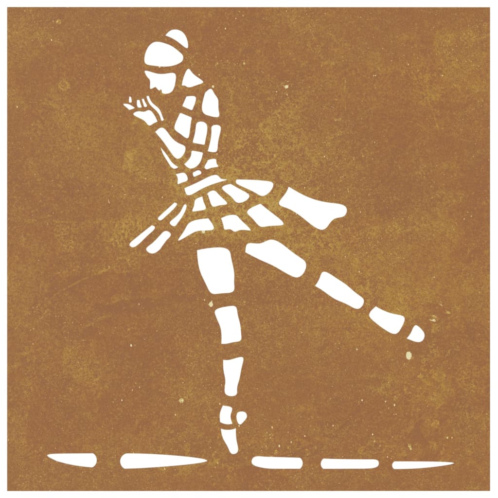 Garden wall decoration 55x55 cm Corten steel ballet dancer