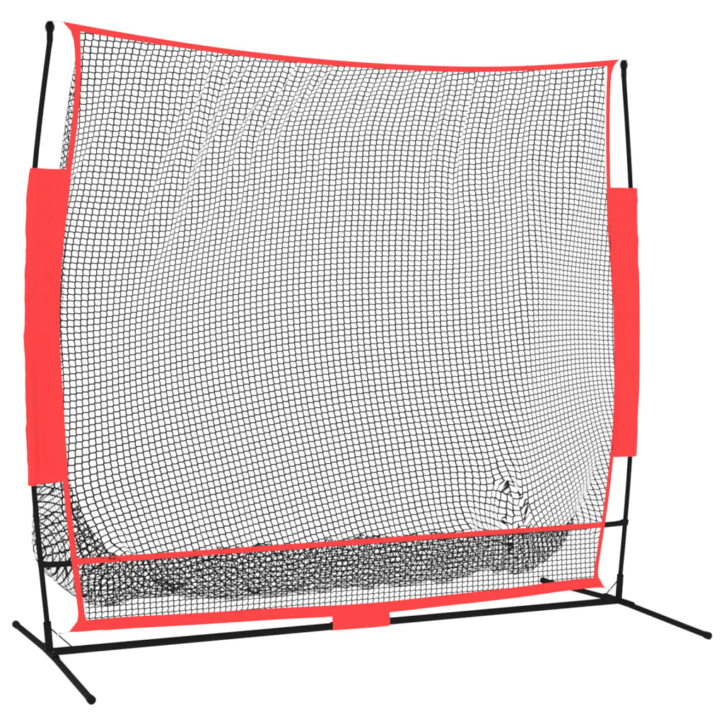 Baseball Net Portable Black and Red 215x107x216 cm Polyester