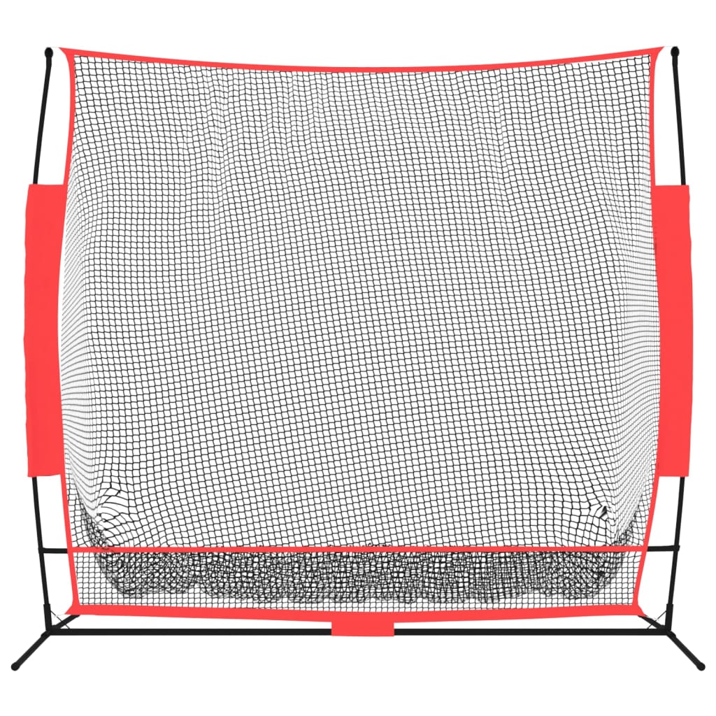 Baseball Net Portable Black and Red 215x107x216 cm Polyester