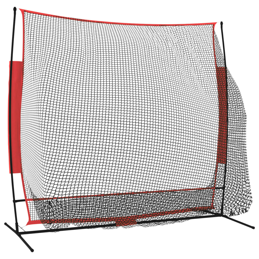Baseball Net Portable Black and Red 215x107x216 cm Polyester