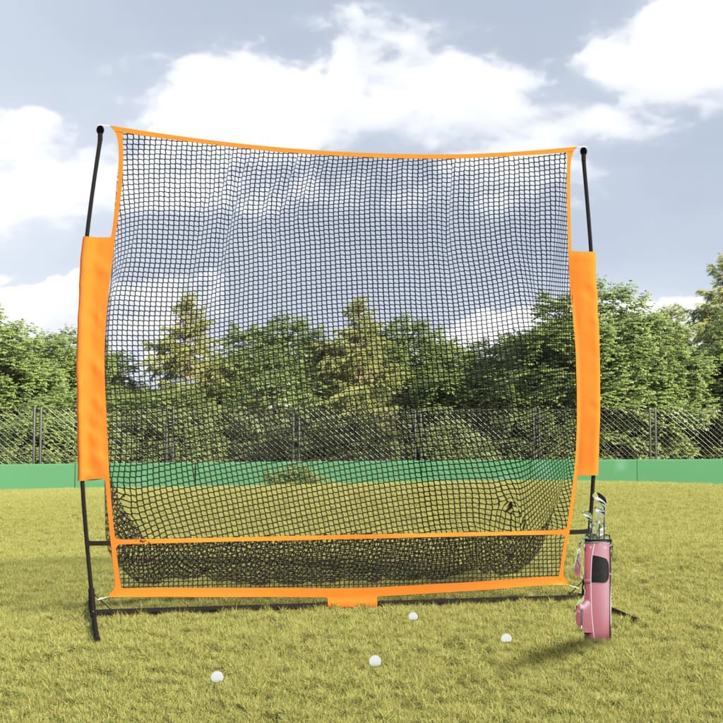 Golf practice net black and orange 215x107x216 cm polyester